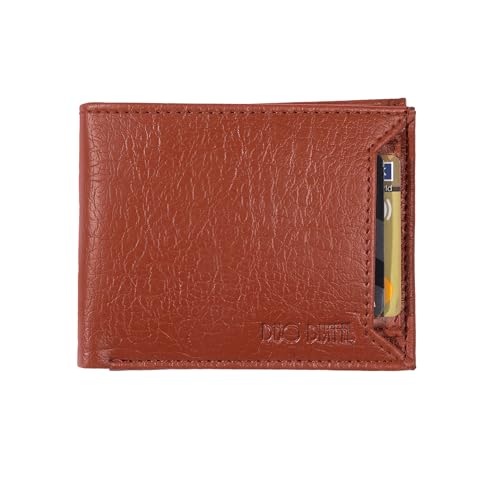 DUO DUFFEL Stilvolle RFID-geschützte Geldbörse aus PU-Leder für Herren | Externer Kartensteckplatz | 4 Kartenfächer | Münzfach | 2 Geldfächer (Tan) von DUO DUFFEL