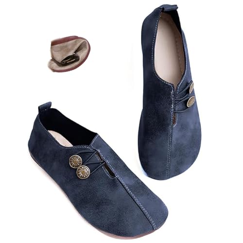 DUOCHSUA Orthopädische Damen-Slipper, bequeme Schlupfschuhe, einfarbig, flache Öffnung, flache Schuhe, atmungsaktives Leder, Mokassins, blau, 40 EU DUOCHSUA Orthopädische Damen-Slipper, bequeme Schlupfschuhe, einfarbig, flache Öffnung, flache Schuhe, atmungsaktives Leder, Mokassins, blau, 40 EU von DUOCHSUA