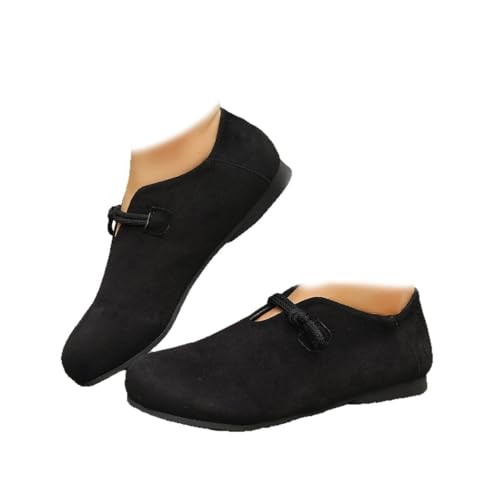 DUOCHSUA Orthopädische Loafer für Damen, weich, leicht, Wanderschuhe, bequem, runde Zehenpartie, Ballett, Wildleder, Slipper, flacher Schuh, Schwarz , 40 EU DUOCHSUA Orthopädische Loafer für Damen, weich, leicht, Wanderschuhe, bequem, runde Zehenpartie, Ballett, Wildleder, Slipper, flacher Schuh, Schwarz , 40 EU von DUOCHSUA