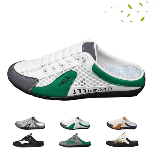 Herren Slip On Rückenfrei Sneaker Atmungsaktive Mesh Mule Hausschuhe Sommer Leichte rutschfeste Casual Sportschuhe, Green a, 44 EU Herren Slip On Rückenfrei Sneaker Atmungsaktive Mesh Mule Hausschuhe Sommer Leichte rutschfeste Casual Sportschuhe, Green a, 44 EU von DUOCHSUA