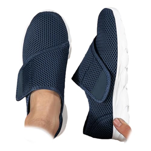 Orthopädische Wanderschuhe für breite Füße & geschwollene Füße, Diabetikerschuhe, verstellbar, atmungsaktiv, leichte Sneaker, blau, 40 EU Orthopädische Wanderschuhe für breite Füße & geschwollene Füße, Diabetikerschuhe, verstellbar, atmungsaktiv, leichte Sneaker, blau, 40 EU von DUOCHSUA
