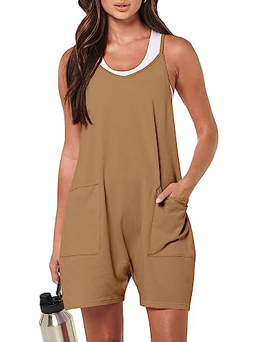 DUOEASE Jumpsuit Damen Spaghetti Strap Outfit Damen Sommer Overall mit Taschen von DUOEASE