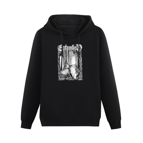 DUOJIMEI Entombed Left Hand Path Mens Hoody Black Extreme Metal Band Hoodie Size 3XL von DUOJIMEI