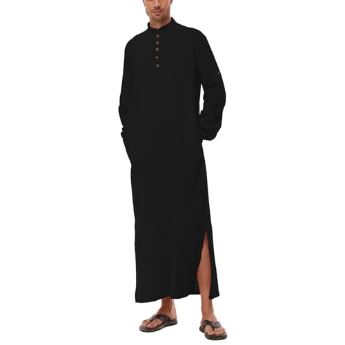 DUOLUVA Kaftan Herren Lang Kaftann Herren Langarm Thobe Herren Langarm Thobe Herren Schwarz XL von DUOLUVA