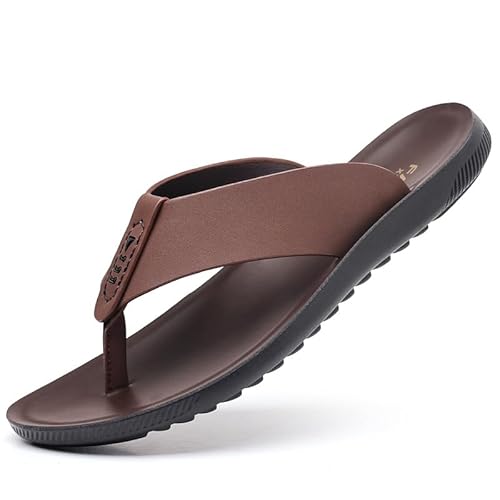 DUOMIYX Flip Flops Männer Im Freien Im Freien Pu Flip Flops Nicht-Rutschfestig-Resistente Strandflip-Flops von DUOMIYX