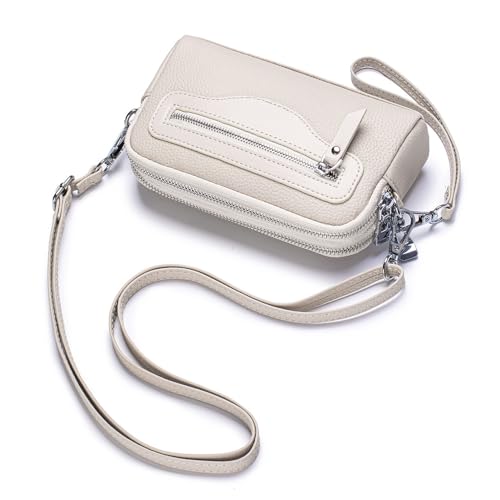 DUOMIYX Lange Geldbörse Frauen Doppelte Reißverschluss Weiche Leder -Mobiltelefon Brieftasche Multifunktionaler Kleiner Umhängetaschen von DUOMIYX