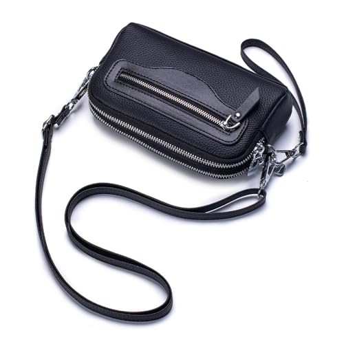 DUOMIYX Lange Geldbörse Frauen Doppelte Reißverschluss Weiche Leder -Mobiltelefon Brieftasche Multifunktionaler Kleiner Umhängetaschen von DUOMIYX