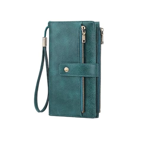 DUOMIYX Lange Geldbörse Frauen Mode Colorblock RFID Long Wallet, Große Kapazitätskupplung Mit Abnehmbarem Armband von DUOMIYX