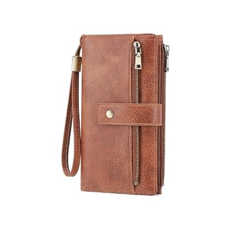 DUOMIYX Lange Geldbörse Frauen Mode Colorblock RFID Long Wallet, Große Kapazitätskupplung Mit Abnehmbarem Armband von DUOMIYX