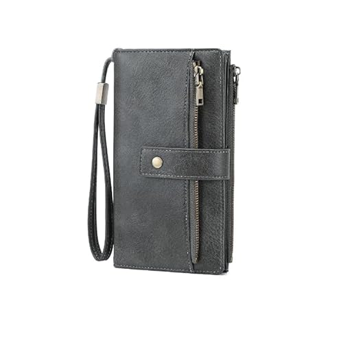DUOMIYX Lange Geldbörse Frauen Mode Colorblock RFID Long Wallet, Große Kapazitätskupplung Mit Abnehmbarem Armband von DUOMIYX