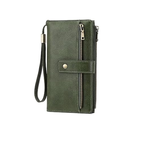 DUOMIYX Lange Geldbörse Frauen Mode Colorblock RFID Long Wallet, Große Kapazitätskupplung Mit Abnehmbarem Armband von DUOMIYX
