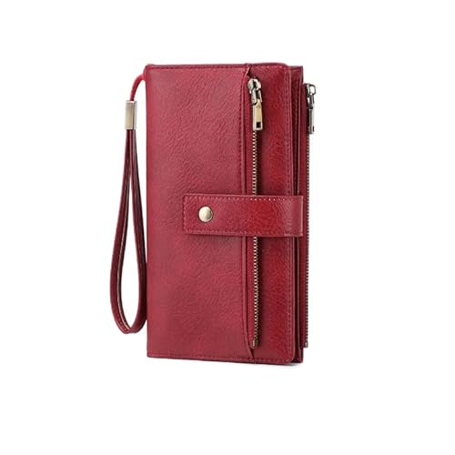 DUOMIYX Lange Geldbörse Frauen Mode Colorblock RFID Long Wallet, Große Kapazitätskupplung Mit Abnehmbarem Armband von DUOMIYX