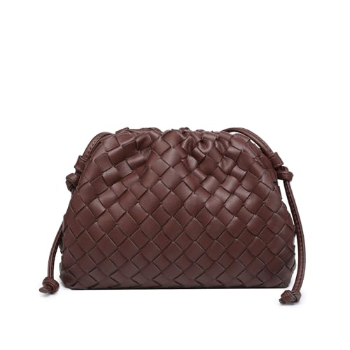 DUOMIYX Lange Geldbörse Frauen Modische Geflochtene Leder Banketttasche Eleganter Kupplungspreis Kleiner Umhängetasche von DUOMIYX