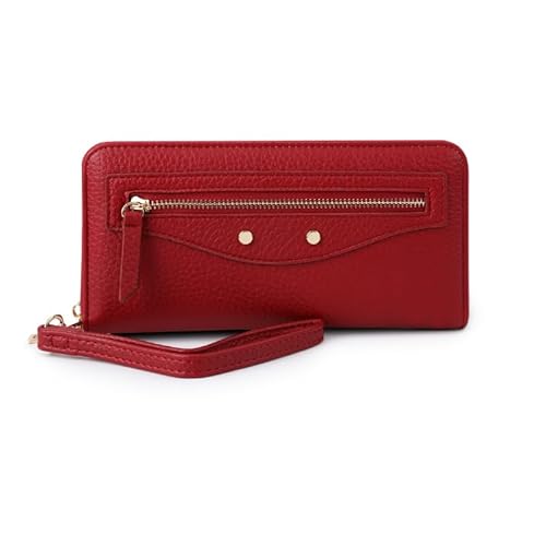 DUOMIYX Lange Geldbörse Frauen Modische Litchi Grain Pu Long Wallet Warde Kapazität Kupplung Mit Abnehmbarem Armband von DUOMIYX