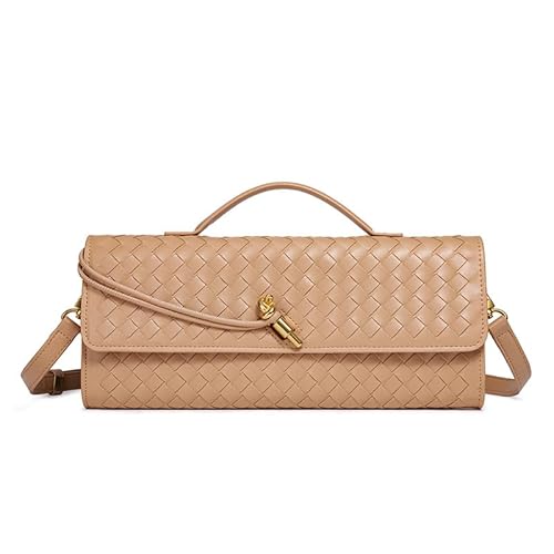 DUOMIYX Lange Geldbörse Frauen Modische Pu Gewebte Lange Brieftasche Clutch Kleine Umhängetasche von DUOMIYX