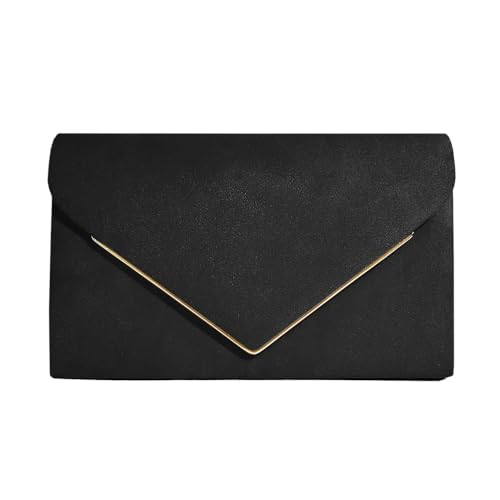 DUOMIYX Lange Geldbörse Frauen Modische Wildleder -Kupplungsbeutel Mit Strassdekoration, Bankettbeutel, Umschlagbeutel, Kette Kleine Umhängetasche von DUOMIYX