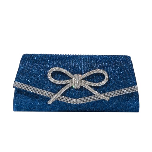 DUOMIYX Lange Geldbörse Frauen Modischer Strassstein Dekorierter Partybeutel Bogen Clutch Bag Kette Kleine Umhängetasche von DUOMIYX