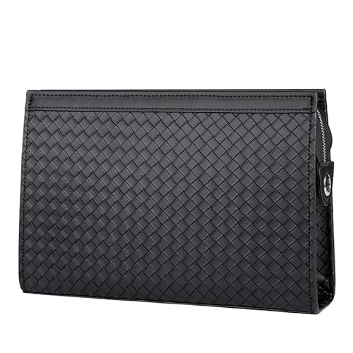 DUOMIYX Lange Geldbörse Männer Modische Pu Gewebte Kupplung Großer Kapazitätsgeschäft Casual Envelope -Tasche Mit Abnehmbarem Armband von DUOMIYX