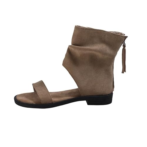 DUOMIYX Sandalen Frauen Retro Open Tobe Stiefel Freizeit Vielseitig Flache Römische Sandalen von DUOMIYX