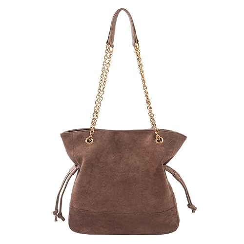 DUOMIYX Schultertasche Frauen Mode Wildleder -Kettenumhängetasche Große Kapazität Pendler Umhängetasche von DUOMIYX