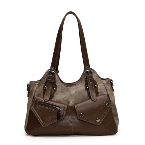 DUOMIYX Schultertasche Frauen Trendy Colorblock Pu -Umhängetasche Pendler Umhängetasche von DUOMIYX