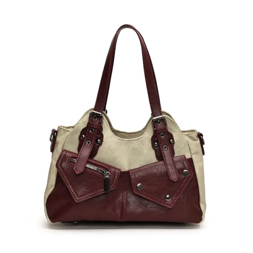 DUOMIYX Schultertasche Frauen Trendy Colorblock Pu -Umhängetasche Pendler Umhängetasche von DUOMIYX