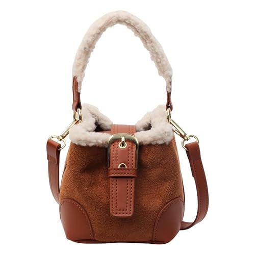 DUOMIYX Schultertasche Frauen Vintage Wildleder Plüsch -Umhängetasche Lässige Handtasche Kleine Umhängetasche von DUOMIYX