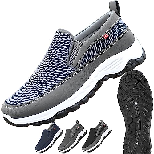 CNA Trop Schuhe Herren, Freihändige Slip-On-Wanderschuhe, Atmungsaktive Orthopädische Reise-Plimsolls, Slip-On-Slipper Aus Canvas für Herren Mit Fußgewölbeunterstützung von DUOPAI