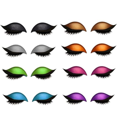 Lazy Eye Shadow Eyelash Patch, 8 Pairs, 3-in-1 Reusable Eye Makeup Stickers, Combination of Waterproof Eyeshadow, False Eyelashes for All Eye Shapes (8 Paar) von DUOPAI