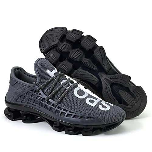 DUORO Herren Laufschuhe Damen Casual Sneakers Atmungsaktiv Mesh Slip On Bla, (grau), 45.5 EU von DUORO