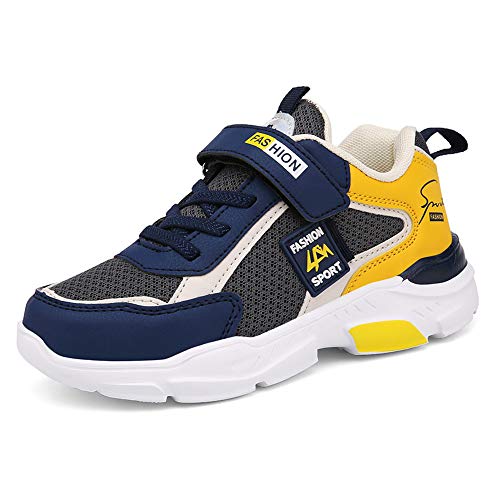 DUORO Kinder Sportschuhe Sneaker Jungen Mädchen Outdoor Atmungsaktive Turnschuhe Running Schuhe Straßenlaufschuhe (34 EU, A-Gelb) von DUORO