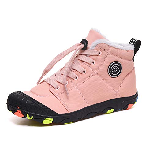 DUORO Winterschuhe Jungen Schneestiefel Warm Gefüttert Winterstiefel Wasserdicht rutschfeste Stiefel for Unisex - Kinder (31 EU, 236-Pink) von DUORO