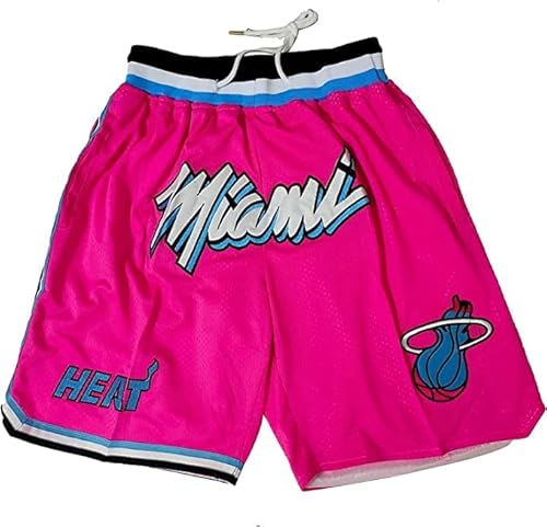 DUOROUPUTAO Miami Heat Shorts, Basketball Homme Training Fans Sommershorts Sports Basketball Hosen für Herren, Rose von DUOROUPUTAO