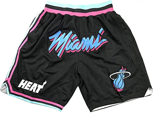 DUOROUPUTAO Miami Heat Shorts, Basketball Homme Training Fans Sommershorts Sports Basketball Hosen füR Herren, Schwarz, XL von DUOROUPUTAO