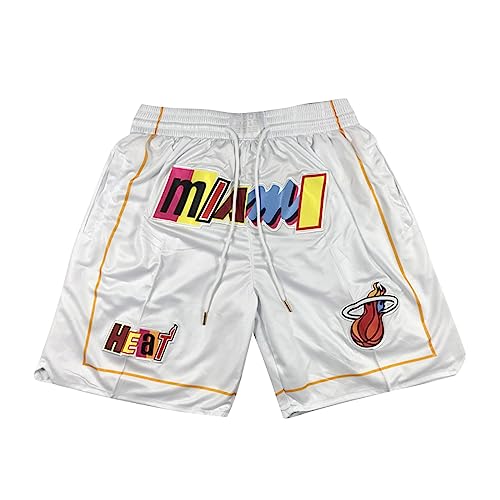 DUOROUPUTAO Miami Heat Shorts, Basketball Homme Training Fans Sommershorts Sports Basketball Hosen für Herren von DUOROUPUTAO