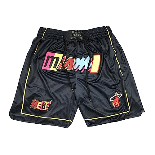 DUOROUPUTAO Miami Heat Shorts, Basketball Homme Training Fans Sommershorts Sports Basketball Hosen für Herren von DUOROUPUTAO