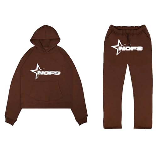 DUOROUPUTAO NOFS Jogginganzug Trainingsanzug Herren Damen Sportanzug 2 Piece Hoodie Sporthose Unisex Anzug Tracksuit Atmungsaktiv und Komfortabel von DUOROUPUTAO