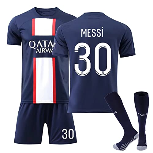 DUOROUPUTAO Páris PSG Trikot für Kinder und Erwachsene, Fußball-T-Shirt und Shorts, Soccer Jersey, Jungen, Fußballkleidung, Paris, mit Socke, A-30, 12-13 Jahre von DUOROUPUTAO