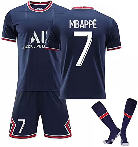 DUOROUPUTAO Páris PSG Trikot für Kinder und Erwachsene, Fußball-T-Shirt und Shorts, Soccer Jersey, Jungen, Fußballkleidung, Paris, mit Socke, D-7, 10-11 Jahre von DUOROUPUTAO