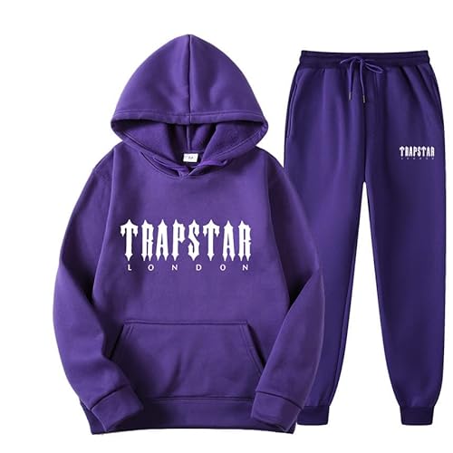 DUOROUPUTAO Trapstar Anzug Herren Jogginganzug Trapstar Tracksuit 2-teilig Sportanzug Leichte Atmungsaktiv Trainingsanzug mit Hoodie und Hose Komfortabel Zweiteiler von DUOROUPUTAO