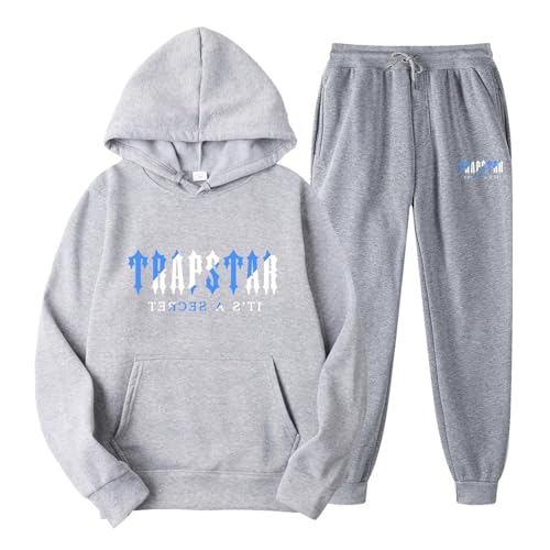 DUOROUPUTAO Trapstar Anzug Jogginganzug Herren Trapstar Tracksuit 2-teilig Sportanzug Atmungsaktiv Leichte Trainingsanzug Komfortabel Zweiteiler mit Hoodie und Hose von DUOROUPUTAO