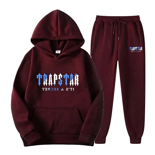 DUOROUPUTAO Trapstar Anzug Jogginganzug Herren Trapstar Tracksuit 2-teilig Sportanzug Atmungsaktiv Leichte Trainingsanzug Komfortabel Zweiteiler mit Hoodie und Hose von DUOROUPUTAO