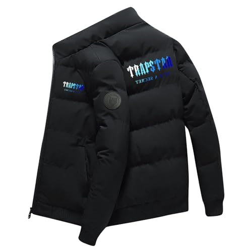 DUOROUPUTAO Trapstar Winterjacke Herren Warm Leichte Dicker Trapstar übergangsjacke Herren Cotton Puffer Trapstar Jacke Warme Lange Ärmel mit Buchstabendruck Daunenjacke Herren von DUOROUPUTAO