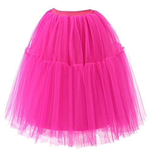 DUOROUPUTAO Tüllrock Damen Karneval Tütü Rock 50er Rockabilly Petticoat Tanzkleid Partykleid Tutu Unterrock Kostüm Faschingskostüme Puffy Reifrock von DUOROUPUTAO