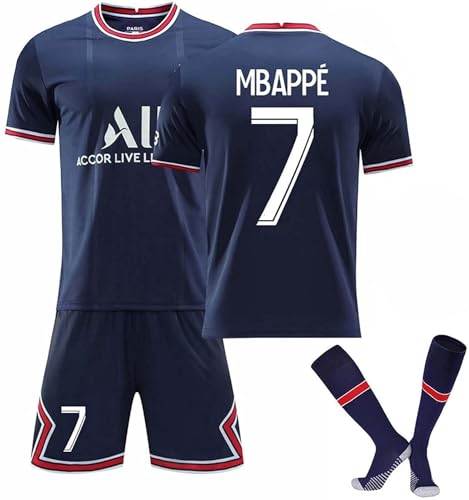 PSG Trikot Kinder Paris Fußball Trikot Set 23/24 Neues Hause/Auswärts Fussball Trikot, Frankreich Fussball Trikot Anzug Herren/Junge Mädchen Football Jersey Tshirts, Shorts und Socken Paris Anzug von DUOROUPUTAO