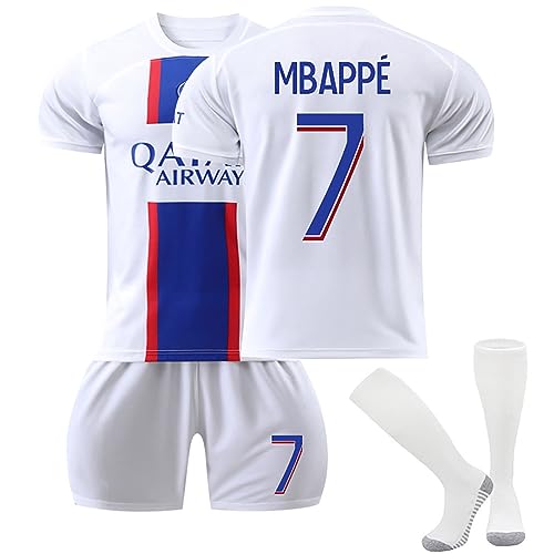 PSG Trikot Kinder Paris Fußball Trikot Set 23/24 Neues Hause/Auswärts Fussball Trikot, Frankreich Fussball Trikot Anzug Herren/Junge Mädchen Football Jersey Tshirts, Shorts und Socken Paris Anzug von DUOROUPUTAO