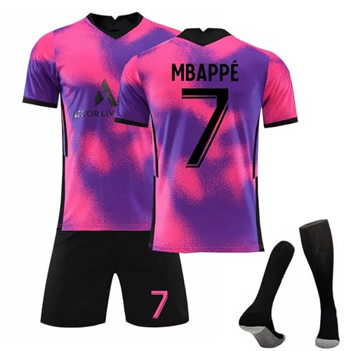 PSG Trikot Kinder Paris Fußball Trikot Set 23/24 Neues Hause/Auswärts Fussball Trikot, Frankreich Fussball Trikot Anzug Herren/Junge Mädchen Football Jersey Tshirts, Shorts und Socken Paris Anzug von DUOROUPUTAO