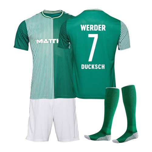 DUOROUPUTAO Werder Bremen Fussball Trikot Kinder und Erwachsene Set, Werder Bremen Trikot Fussball Jungen socken Shorts Set, 23/24 Fußball Trikot Kinder und Erwachsene T-Shirt Shorts und Socken von DUOROUPUTAO