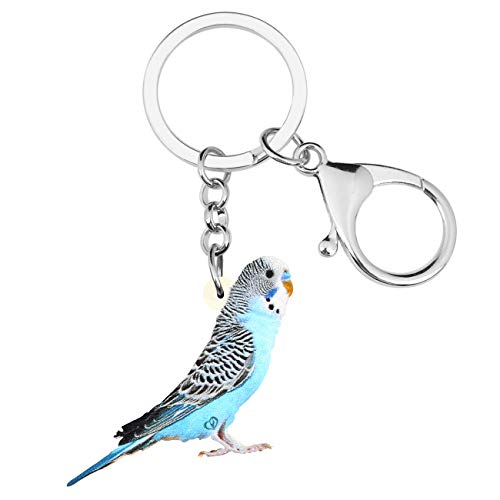 DUOWEI Acryl Blau Sittich Vogel Schlüsselanhänger Süßer Papagei Schlüsselring Handtasche Charme Geschenk für Frauen Teenager Mädchen (Papagei C) von DUOWEI