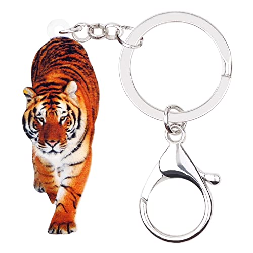 DUOWEI Acryl Dschungel Tiger Schlüsselanhänger für Frauen Mädchen Handtasche Charms (Orange) von DUOWEI